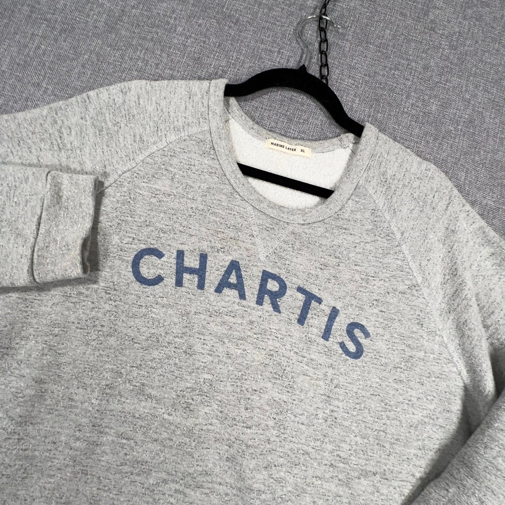 Marine Layer Cloud 9 Fleece Sweatshirt Mens XL Chartis Retreat Graphic Crewneck